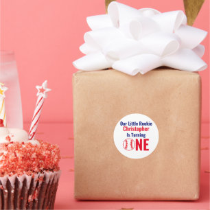 Adesivo Pequeno primeiro aniversario Rookie Baseball