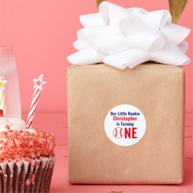 Adesivo Pequeno primeiro aniversario Rookie Baseball (Festa)