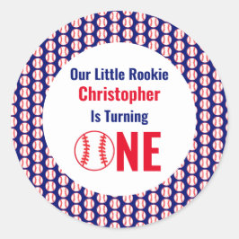 Adesivo Pequeno primeiro aniversario Rookie Baseball