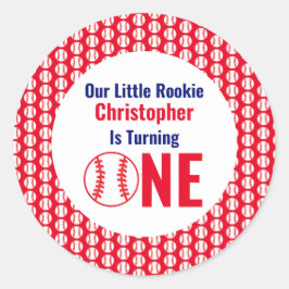 Adesivo Pequeno primeiro aniversario Rookie Baseball