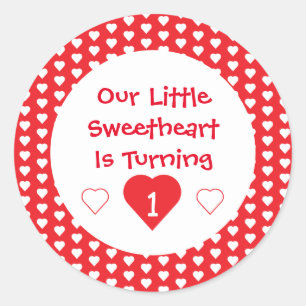 Adesivo Pequeno primeiro aniversario Swetheart