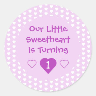 Adesivo Pequeno primeiro aniversario Swetheart