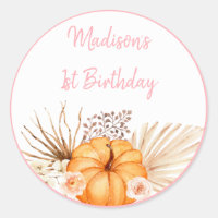 Pequeno Pumpkin Boho Floral Aniversário