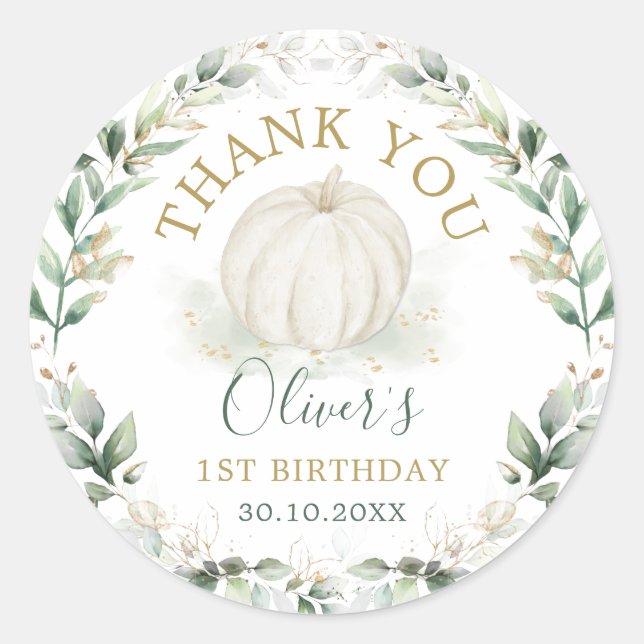 Adesivo Pequeno Pumpkin Sage Greenere Dourado Wreath Anive (Frente)