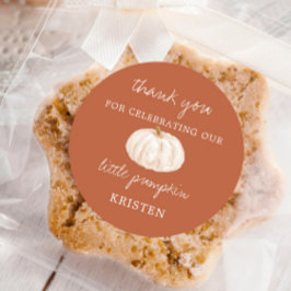 Adesivo Pequeno Pumpkin Terthy Fall Chá de fraldas Favor