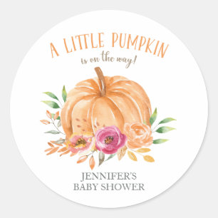 Adesivo Pequeno Pumpkin Watercolor Chá de fraldas Floral