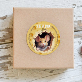 Adesivo Pequeno rato no Chá de fraldas de queijo