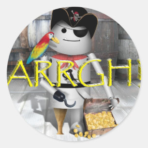 Adesivo Pequeno Robo-x9 para falar como um Dia Pirata AAAR