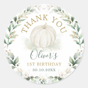 Adesivo Pequeno Sabugo de Abóbora Verde Dourado Aniversári