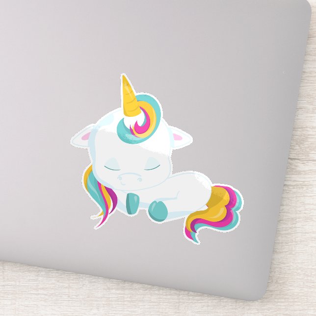 Adesivo Pequeno Unicórnio, Unicórnio Dormindo, Unicórnio M (Detalhe)