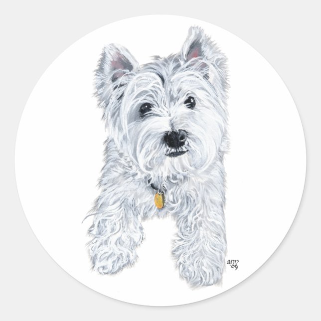 Adesivo Pequeno Westie Curioso (Frente)
