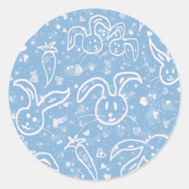 Adesivo Pequenos Corações e Bunnies - padrão transparente.