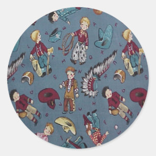 Adesivo Pequenos Cowboys se divertem