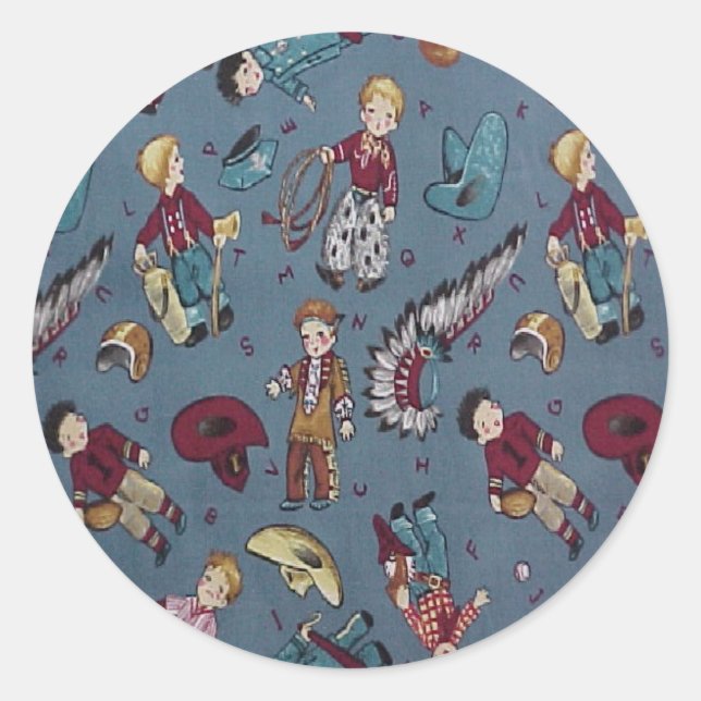 Adesivo Pequenos Cowboys se divertem (Frente)