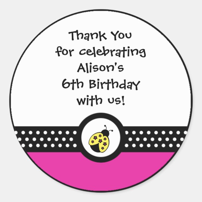 Adesivo Pequenos favores de festa de aniversário de joias (Frente)