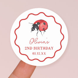 Adesivo Pequenos Favores de Festa de aniversário Ladybug