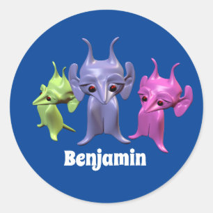 Adesivo Pequenos marcianos, personalizados para crianças.