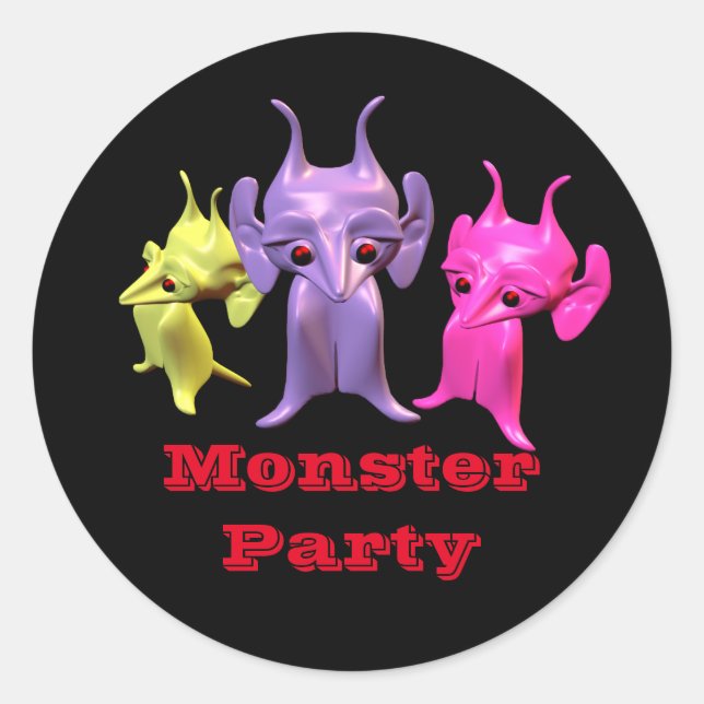 Adesivo Pequenos marcianos, personalizados para crianças. (Frente)