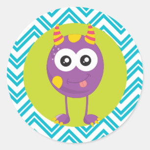 Adesivo Pequenos Monstros de Aniversário para Favores
