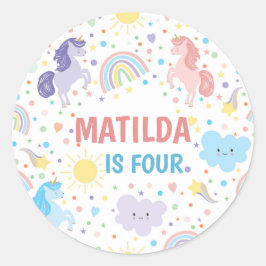 Adesivo Pequenos Unicórnios Redondos bonito