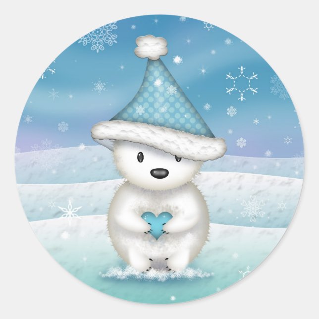 Adesivo Pequenos Vinhetas Polares Bonitos (Frente)