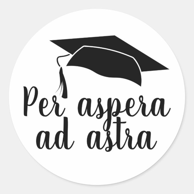 Adesivo Per aspera e astra Quote Latino Formatação (Frente)