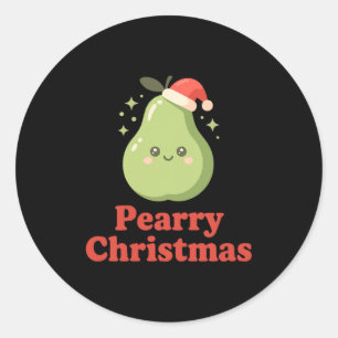 Adesivo Pera de Natal Fofo Kawaii Pera Ideia de Trocadilho