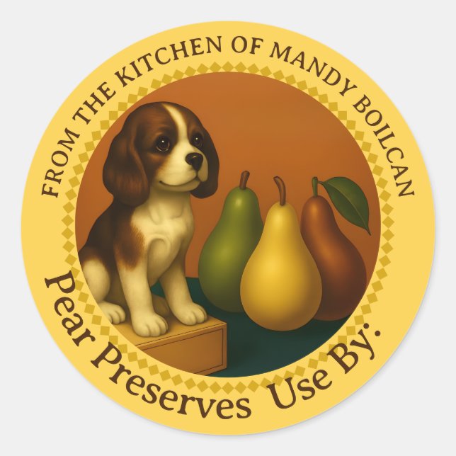 Adesivo Peras vegetais provenientes da cozinha do rótulo d (Frente)