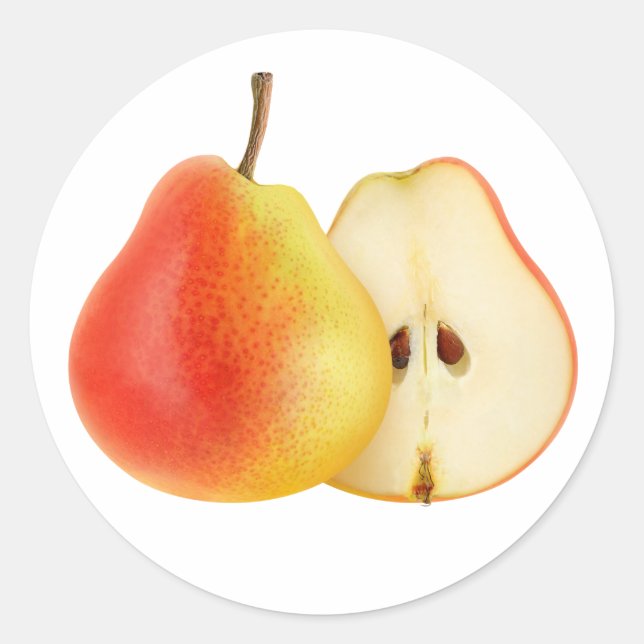 Adesivo Peras vermelhas cortadas em metades (Frente)