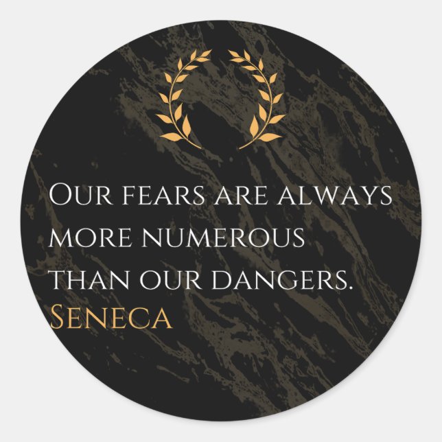 Adesivo Percepção do Seneca: Medos comparados aos perigos  (Frente)