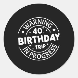 Adesivo Percurso de aniversário de 40 anos de Advertência 