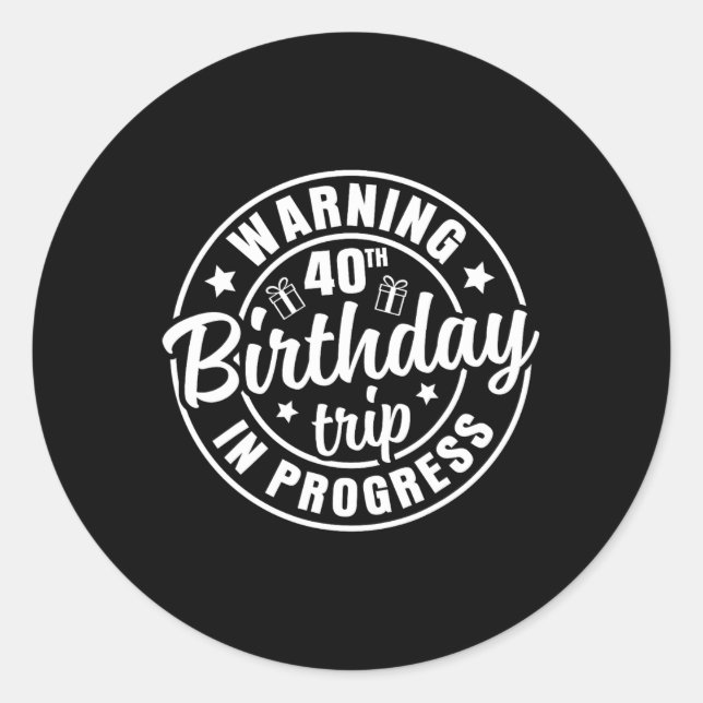 Adesivo Percurso de aniversário de 40 anos de Advertência  (Frente)