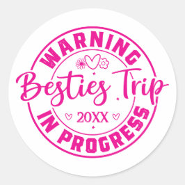 Adesivo Percurso de Besties em Andamento Magenta em Branco