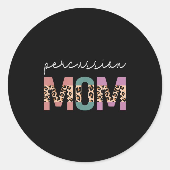 Adesivo Percussion Mãe Drummer Engraçado Mãe Leopardo (Frente)
