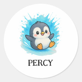 Adesivo Percy Penguin – Etiqueta de Nome de Animal