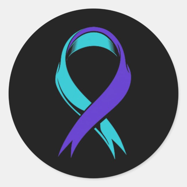 Adesivo Perda De Teal E Roxo Da Prevenção Do Suicídio Da H (Frente)