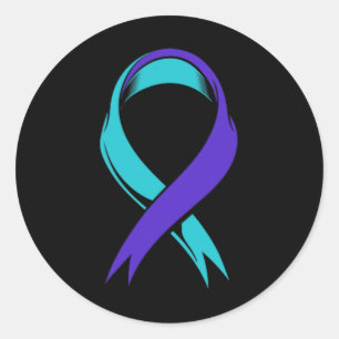 Adesivo Perda De Teal E Roxo Da Prevenção Suicida Do Sobri
