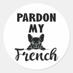 Adesivo Perdão Meu Francês - Engraçado Buldogue Francê