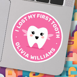 Adesivo Perdi minha primeira fada de dente rosa