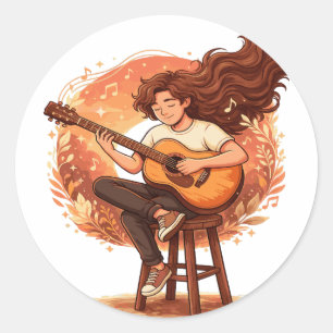Adesivo Perdido Na Estética Ilusória do Cozy Guitar Player