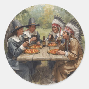 Adesivo Peregrinos e Indianos Pizza de Pepperoni Cerveja P