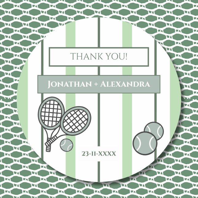 Adesivo Perfect Match Tennis Couple Shower Thank You (Criador carregado)