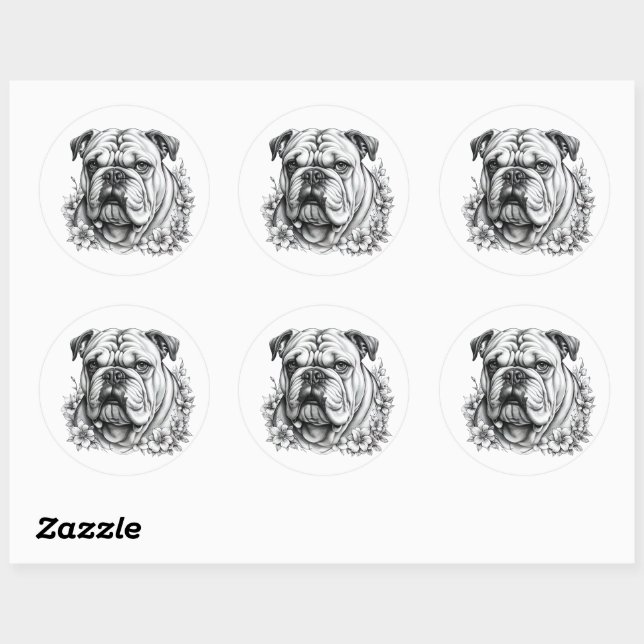 Adesivo Perfeito para Bulldog feroz para Cachorros (Folha)