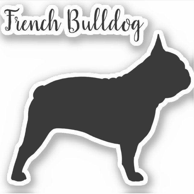 Adesivo Perfil de Bulldog Francês Silhouette Frenchie (Frente)