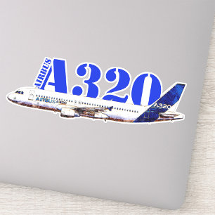 Adesivo Perfil de desenho de aquarela da aeronave A320