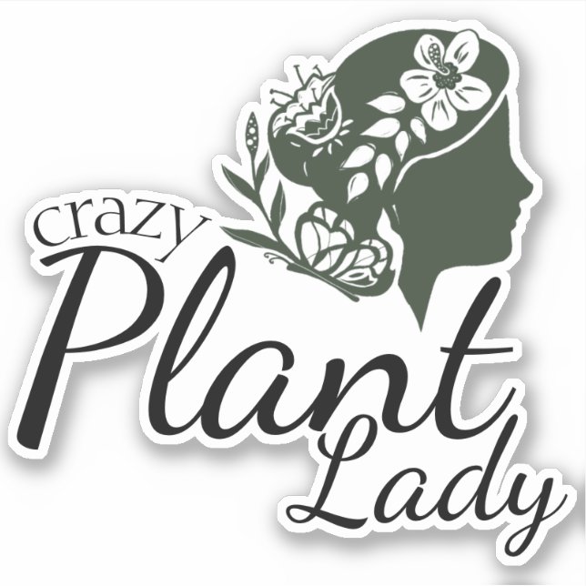Adesivo Perfil e Flores da Mulher das Plantas Loucas (Frente)
