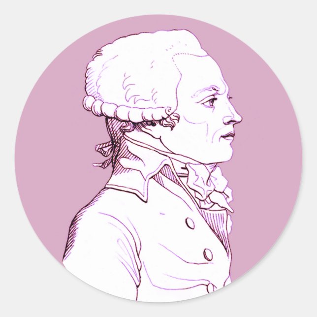 Adesivo perfil Robespierre em Rosa, (Frente)