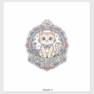 Adesivo Perfume Beleza Gato Gato Fofo Design de Camiseta -