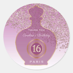 Adesivo Perfume Rosé com Brilho em Tom Dourado Rosa, Doce 