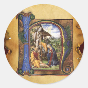 ADESIVO PERGAMINHO DO NATAL DO MONOGRAMA DA NATIVIDADE